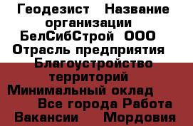 Геодезист › Название организации ­ БелСибСтрой, ООО › Отрасль предприятия ­ Благоустройство территорий › Минимальный оклад ­ 70 000 - Все города Работа » Вакансии   . Мордовия респ.